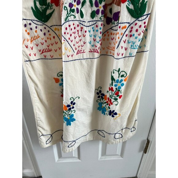 Vintage 1970's Handmade Hand Embroidered Maxi Dress Wedding Dress One Of A Kind - Picture 9 of 10